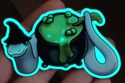 Glow In The Dark Cauldron Snake Sticker 