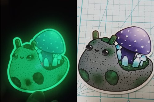 Glow In The Dark Mushie Snail Sticker 